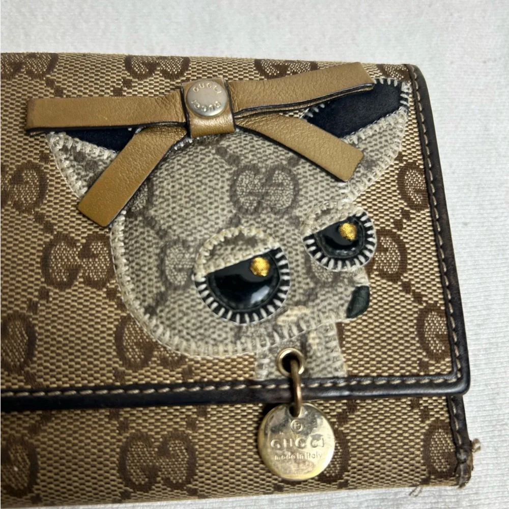 Gucci Authentic Canvas and Leather Wallet